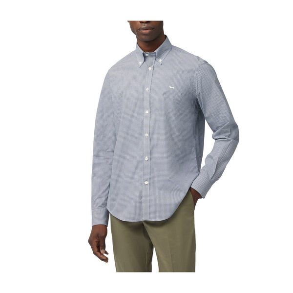 Harmont & Blaine Camicia elegante Camicia Uomo con microdisegno bicolore Blu verde - Francavilla Moda